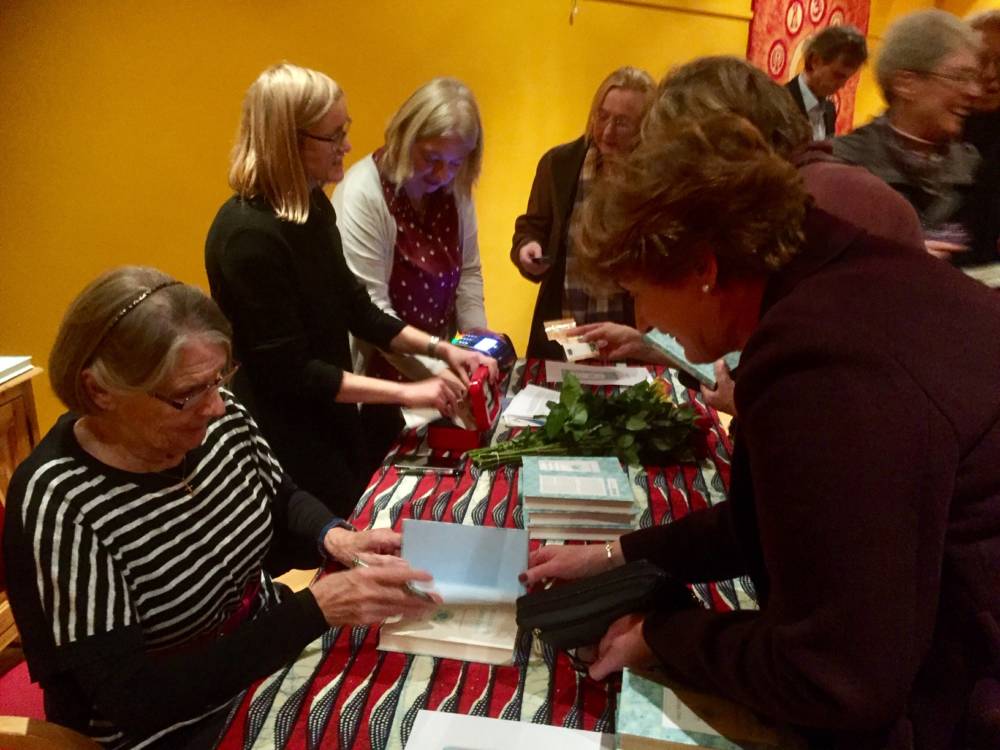 Sr Stan signing her book